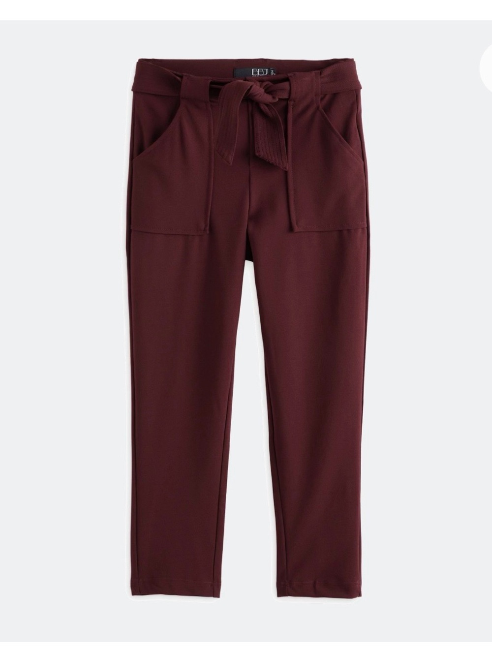 BBJ Los Angeles Annie Tie-Waist Ankle Pants in Burgundy- Size Medium
